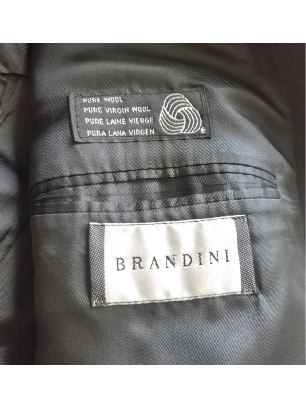 Men's Brandini Black Double-Breasted Blazer Size 44R